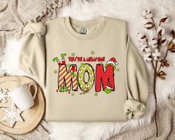 Festive Hugs from Mom Uplifting Christmas Sweater for Moms
