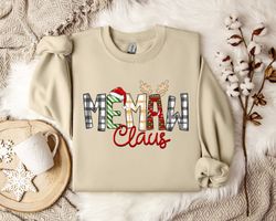 Festive Memaw Claus Christmas Sweater - Grandma's Cozy Xmas Design - Winter Fashion - Holiday Joy - Seasonal Grandma Gif