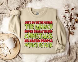 Grinch Christmas Sweatshirt, Hilarious Christmas Sweatshirt  Festive Holiday Jumper  Xmas Sweater  Funny Winter Apparel