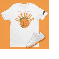 Citrus XI Women's T-Shirt to match Air Jordan 11 Low Citrus, Retro 11 Shirt, Orange Basketball SVG, Roman Numeral 11
