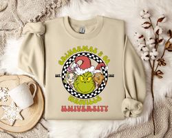 grinch christmas sweatshirt, holiday spirit apparel  festive xmas  winter season fashion  unique gift for her or him