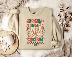 Jingle Bell Rockin Christmas Sweater - Festive Holiday Sweatshirt for All Ages, Vintage Jingle Bell Rockin Sweatshirt