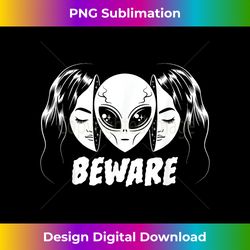 Beware Alien's Head Inside Imposter Girl Illustration - Classic Sublimation PNG File - Lively and Captivating Visuals