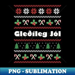 Icelandic Christmas Gleoileg Jol - Signature Sublimation PNG File - Bring Your Designs to Life