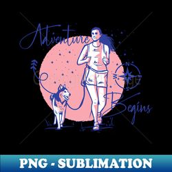 Walk With A Dog - Creative Sublimation PNG Download - Stunning Sublimation Graphics
