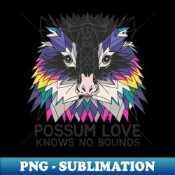 Mosaic Love Possums - Vintage Sublimation PNG Download - Perfect for Personalization