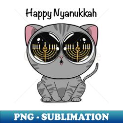 Happy Nyanukkah black - PNG Transparent Digital Download File for Sublimation - Revolutionize Your Designs