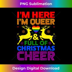 I'm Here I'm Queer Christmas Pajama Cool LGBT-Q Gay Pride - Minimalist Sublimation Digital File - Immerse in Creativity with Every Design