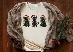 Christmas Cat Shirt, Christmas Cat Light Shirt, Meowy Christmas Cat Shirt, Cat Lover Shirt, Merry Christmas Cat Shirt, G