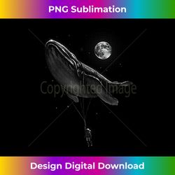 Astronaut Hitching A Ride Moon Stars Whale Outer Space Funny - Urban Sublimation PNG Design - Customize with Flair