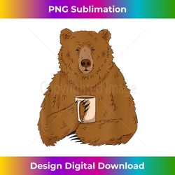 bear drinking coffee - timeless png sublimation download - striking & memorable impressions