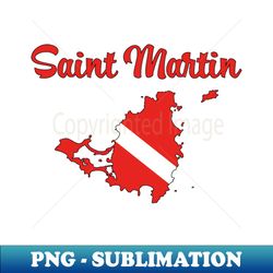 Saint Martin  Diver Down Flag - Scuba Diver - PNG Sublimation Digital Download - Defying the Norms