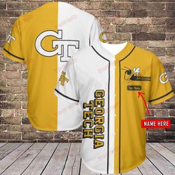 Georgia Tech Yellow Jackets Personalized Baseball Jersey Shirt 338
