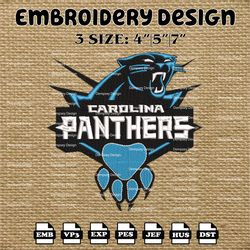Carolina Panthers Embroidery Pattern, NFL Carolina Panthers Embroidery Designs, NFL Logo Embroidery Files