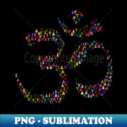 Aum Om Symbol Sign Yoga Poses - Premium PNG Sublimation File - Transform Your Sublimation Creations
