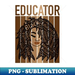 African American Educator Black Teacher Hair Art - PNG Transparent Sublimation Design - Capture Imagination with Every Detail