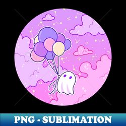 up - ghostie likes helium colorful balloons - exclusive png sublimation download - add a festive touch to every day