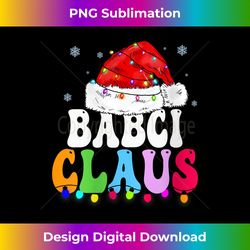 Womens Babci Claus Funny Xmas Family Matching Grandma Christmas V-Neck - Sleek Sublimation PNG Download - Ideal for Imaginative Endeavors