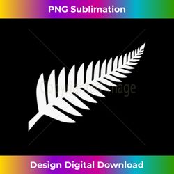 New Zealand Fern Icon NZ Black Proud Kiwi Gift Long Sleeve - Luxe Sublimation PNG Download - Tailor-Made for Sublimation Craftsmanship