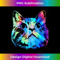 Tie Dye Cat  Colorful Tye Dye Kitten - Artisanal Sublimation PNG File - Spark Your Artistic Genius
