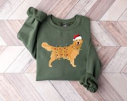 Christmas Golden Retriever Shirt, Happy New Year Dog Tshirt, Christmas Lights Tee, Christmas Dog Tee, Golden Mom Tshirt,