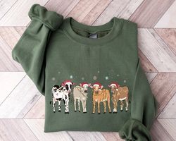 Cow Santa Sweatshirt, Christmas Sweatshirt, Cows Sweatshirt, Christmas Santa Claus Shirt, Christmas Family Shirt, Wester