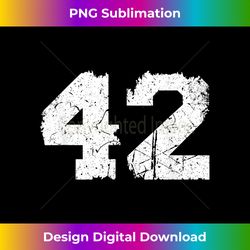 Number #42 Sports Jersey Vintage Torn White Lucky Number - Sleek Sublimation PNG Download - Elevate Your Style with Intricate Details