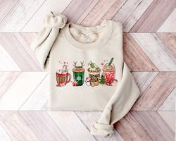 Cute Christmas Coffee Sweatshirt, Coffee Shirts, Coffee Lover Shirt,Christmas Shirts,Coffee Lover Gift,Christmas Latte S
