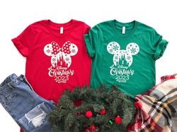 Disney Christmas Shirt, 2022 Disney Christmas Shirts, Matching Disney Vacation Shirt, Disney Castle Christmas Shirt, Mer