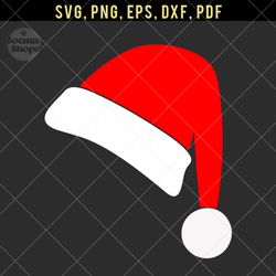 Santa Hat SVG, Christmas SVG, PNG Clipart, Compatible with Cricut and Cutting Machine
