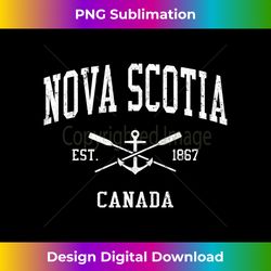 Nova Scotia Vintage Crossed Oars & Boat Anchor Sports Long Sleeve - Sublimation-Optimized PNG File - Customize with Flair