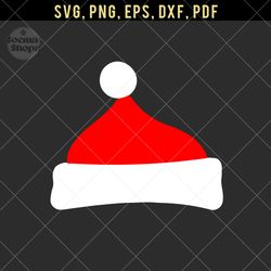 Santa Hat SVG, Christmas SVG, PNG Clipart, Compatible with Cricut and Cutting Machine
