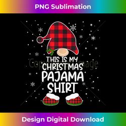 This Is My Christmas Pajama Gnome Xmas Red Plaid - Contemporary PNG Sublimation Design - Animate Your Creative Concepts