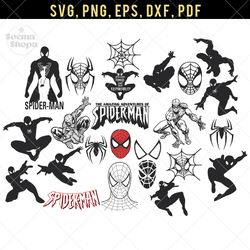 Spider Verse SVG, Silhoutte PNG Clipart, Compatible with Cricut and Cutting Machine