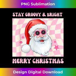 Retro Stay Groovy Bright Christmas Cute Santa Pink Checker - Bespoke Sublimation Digital File - Ideal for Imaginative Endeavors
