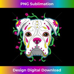 White Boxer Sugar Skull Dia de Los Muertos Dog Mom - Bespoke Sublimation Digital File - Lively and Captivating Visuals