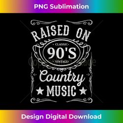 Womens Raised On 90's Country Music Vintage Funny Retro Southern V-Neck - Urban Sublimation PNG Design - Ideal for Imaginative Endeavors