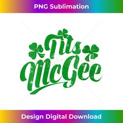 Womens Tits McGee Vintage St. Patrick's Day Funny Shamrocks Retro V-Neck - Bohemian Sublimation Digital Download - Access the Spectrum of Sublimation Artistry