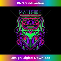 Psytrance , Rave , Techno Owl, EDM, Trippy 3rd Eye Tank Top - Sophisticated PNG Sublimation File - Lively and Captivating Visuals