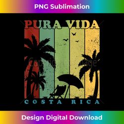 Vintage Retro Summer Vacation Costa Rica Pura Vida Beach Tank Top - Timeless PNG Sublimation Download - Striking & Memorable Impressions