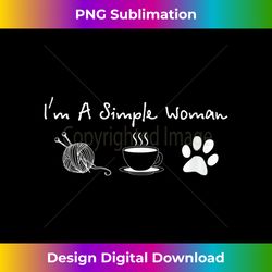 Womens Womens I'm a simple woman knitting Coffee Dog Paw V-Neck - Vibrant Sublimation Digital Download - Tailor-Made for Sublimation Craftsmanship