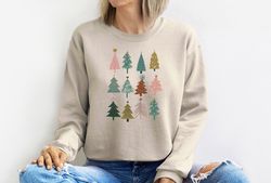 Boho Christmas Trees Shirt, Christmas Sweatshirt, Christmas Gifts,Christmas Shirts For Women, Cute Christmas sweatshirts