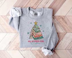 Christmas Book Tree Shirt, Christmas Gift For Teacher,Christmas Sweatshirt,Book Lovers Christmas Gift, School Christmas
