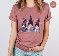 Celestial Gnome T-Shirt, Gifts for Women, Crystals T Shirt, Gnome Gifts, Galaxy Outfit, Graphic Tees for Women, Magic Gn