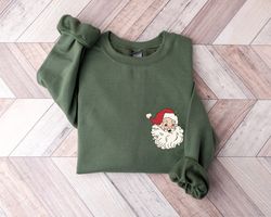 Christmas Sweatshirt,Christmas Sweatshirts for Women,Cute Pocket Size Sweatshirt For Women,Christmas Santa Shirt,Xmas Ho