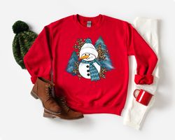 Christmas Sweatshirt,Christmas Sweatshirts for Women,Xmas Sweatshirt,Snowman Tree Winter,Christmas Snowman Snowflakes Sw