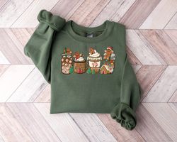 Christmas Sweatshirt,Womens Christmas Sweatshirt,Christmas Coffee Sweatshirt,Xmas Sweatshirt,Coffee Lover Gift,Christmas