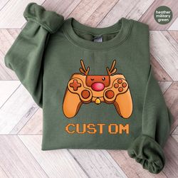 Custom Gamer Sweatshirt, Christmas Gifts, Game Long Sleeve Shirt, Personalized Christmas Sweatshirt, Gaming Hoodies, Cus