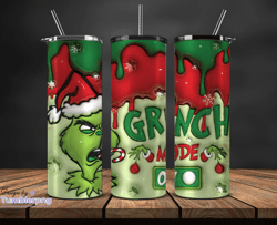 Grinchmas Christmas 3D Inflated Puffy Tumbler Wrap Png, Christmas 3D Tumbler Wrap, Grinchmas Tumbler PNG 102