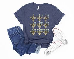 Hanukkah Menorah Shirt,Happy Hanukah Shirt, Chanukah Jewish Holiday Celebration, Jewish Shirt, Holiday Hanukkah Shirt, H